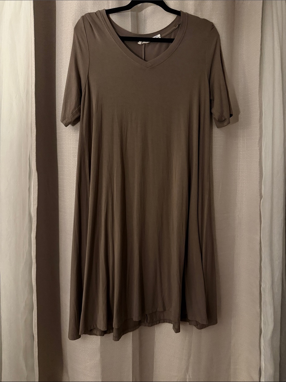 Sigrid Olsen Brown V-Neck Short Sleeve Tunic